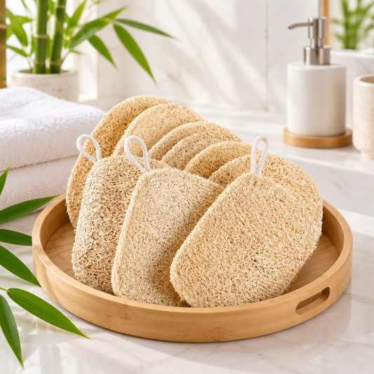 Éponges naturelles en Bambou et Luffa – Lot de 6