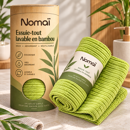 Essuie-tout lavable en bambou